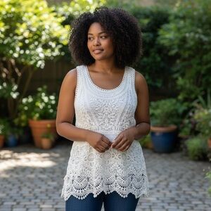 Crochet Bohemian Tank Top - XL